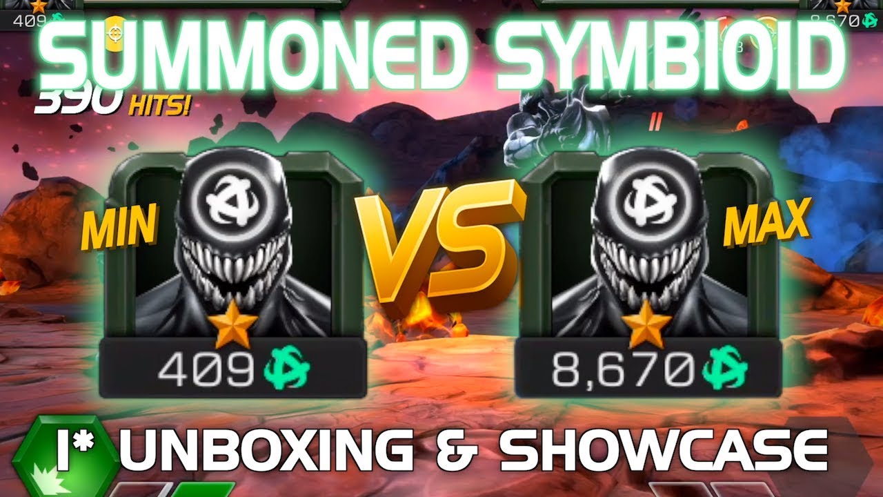 Summoned Symbioid Unboxing & Duel vs. R5 Summoned Symbioid (Min vs. Max Edition) | MCoC