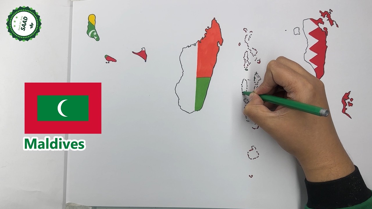 Drawing flag map of every Island Nation | Island Countries flag map drawing