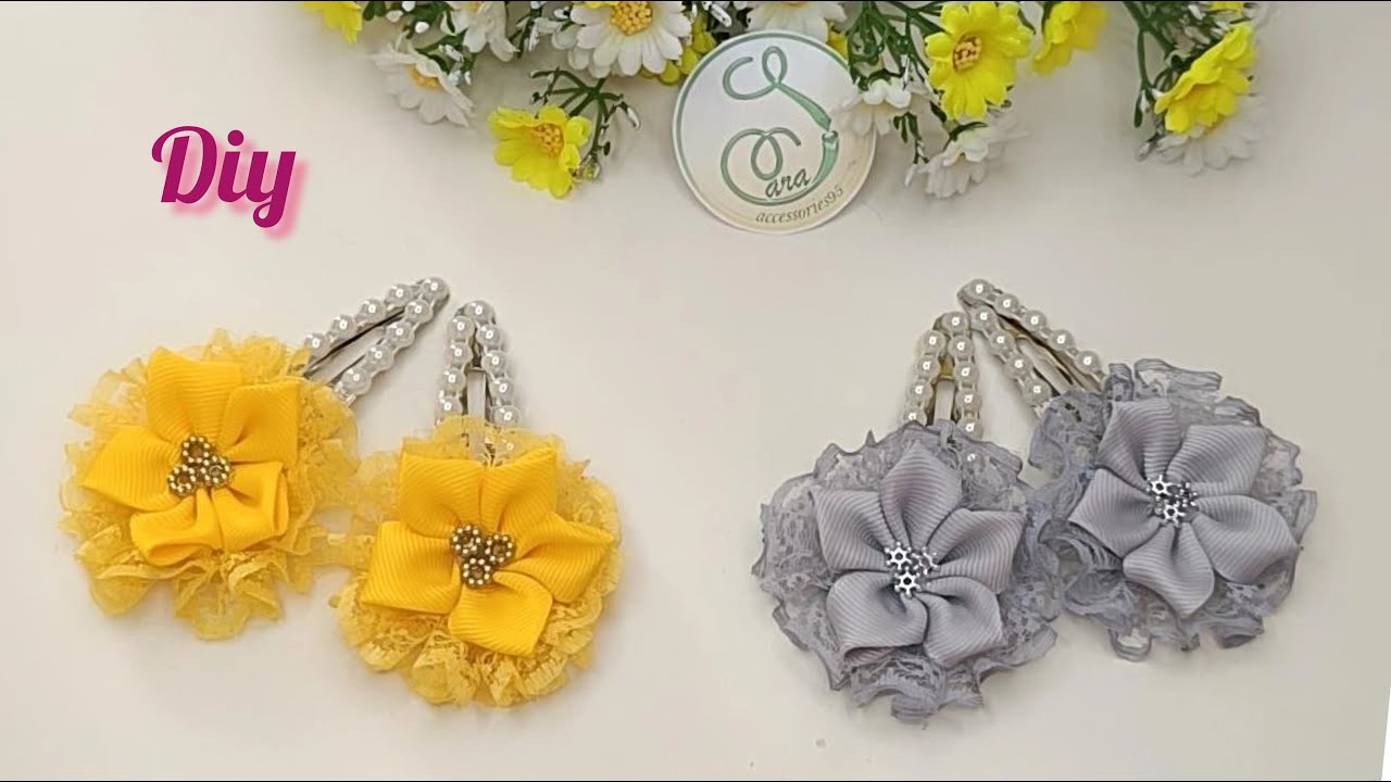 Diy ribbon hair clips/how to make hairpin with ribbon