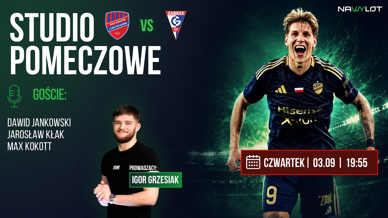 🔴 RAK&Oacute;W CZĘSTOCHOWA VS G&Oacute;RNIK ZABRZE | PKO BP EKSTRAKLASA | STUDIO POMECZOWE + KONFERENCJA