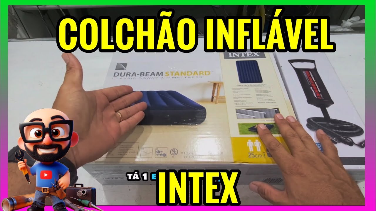 Colchão inflável com bomba manual | intex | #manual #colchão #001