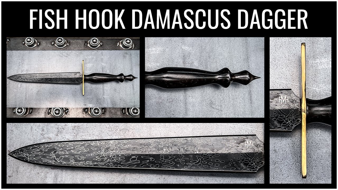 Forging a Fish Hook Damascus Dagger