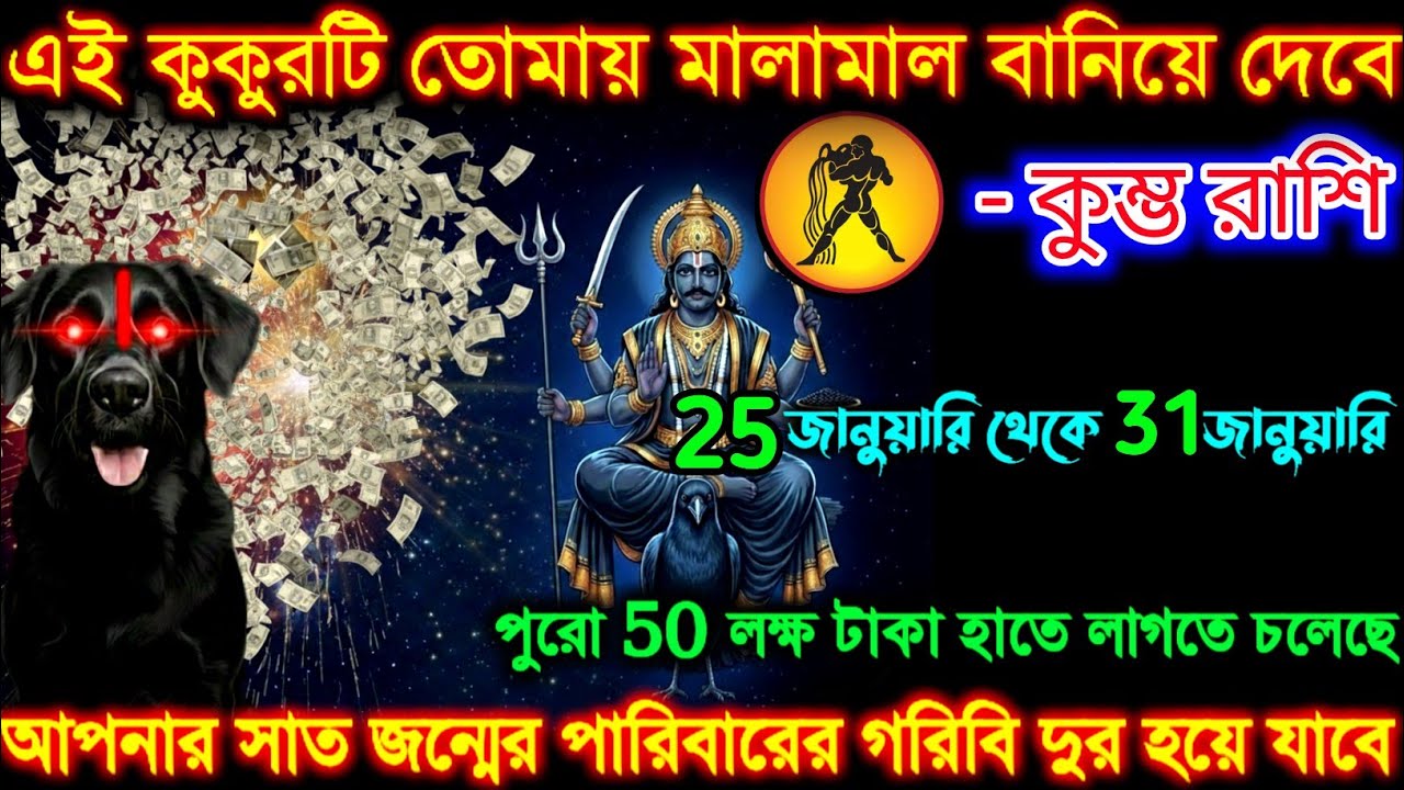 কুম্ভ রাশি এই একটি কুকুর তোমায় মালা মাল বানাবে| 25-31 জানুয়ারি | Kumbh Rashi | Aquarius ♒