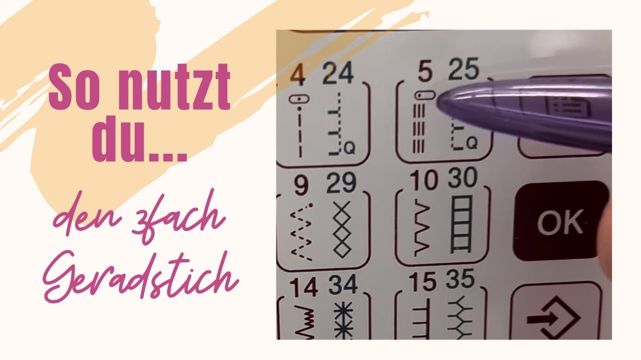 3fach Geradstich an der Nähmaschine