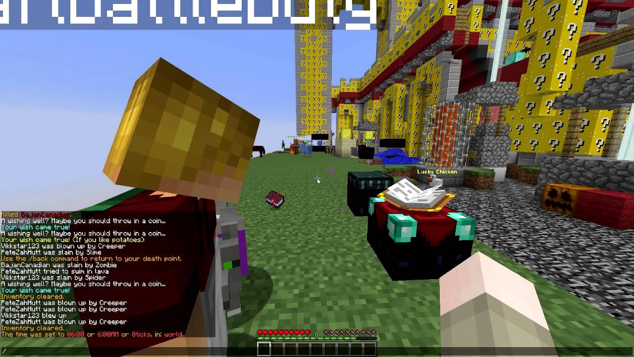 LUCKY BLOCKS RED VS BLUE SKY CASTLES MOD CHALLENGE - MINECRAFT MODDED MINI-GAME!
