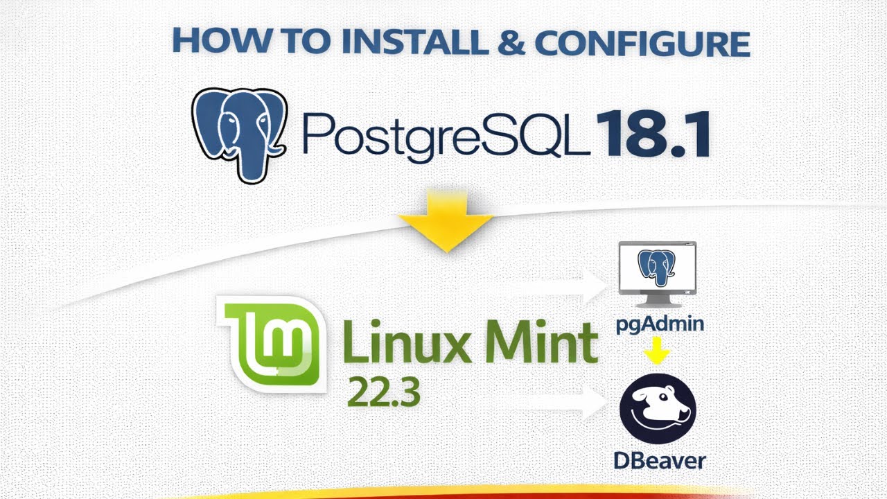 How to install & configure PostgreSQL 18.1 on Linux Mint 22.3 & Connect from pgadmin & Dbeaver|2026