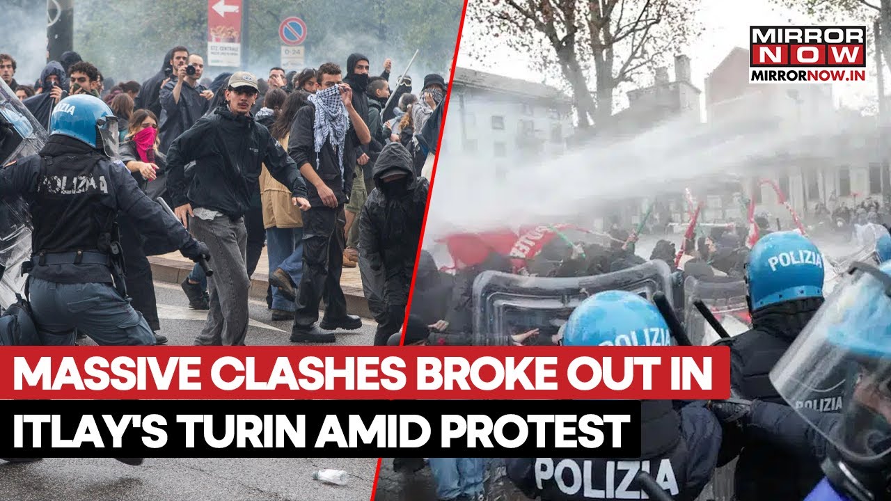 Italy: Midnight Mayhem Witnessed In Turin as protesters battle police | Watch Video