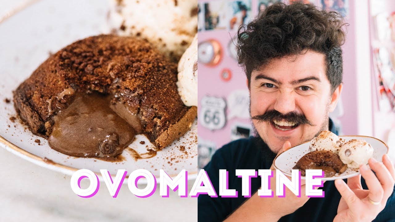PETIT GATEAU DE OVOMALTINE + SORVETE POSSÍVEL COM GOTAS DE CHOCOLATE | BIGODE SOZINHO