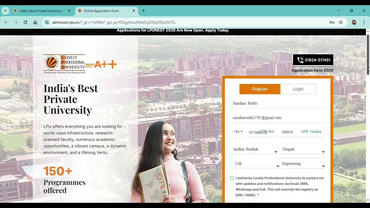 How to Fill LPUNEST Form 2026 in TELUGU | coupon code LPUEJU772 | LPU Admission Process in TELUGU 