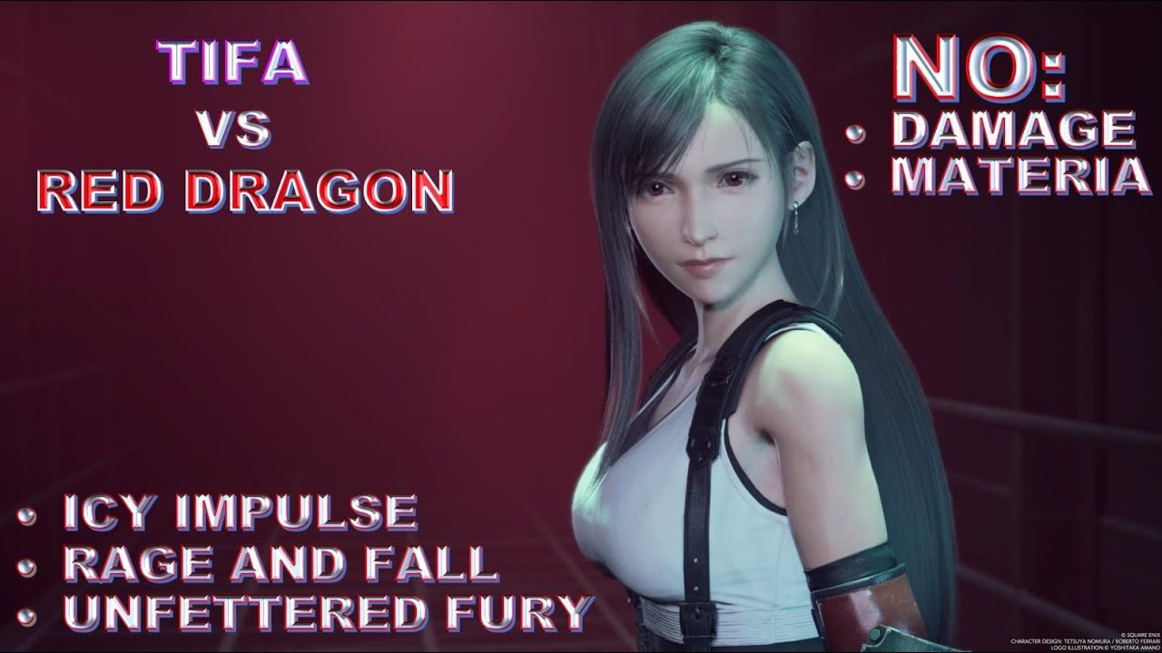 FFVII REBIRTH TIFA VS RED DRAGON NO MATERIA NO DAMAGE ICY IMPULSE UNFETTERED FURY