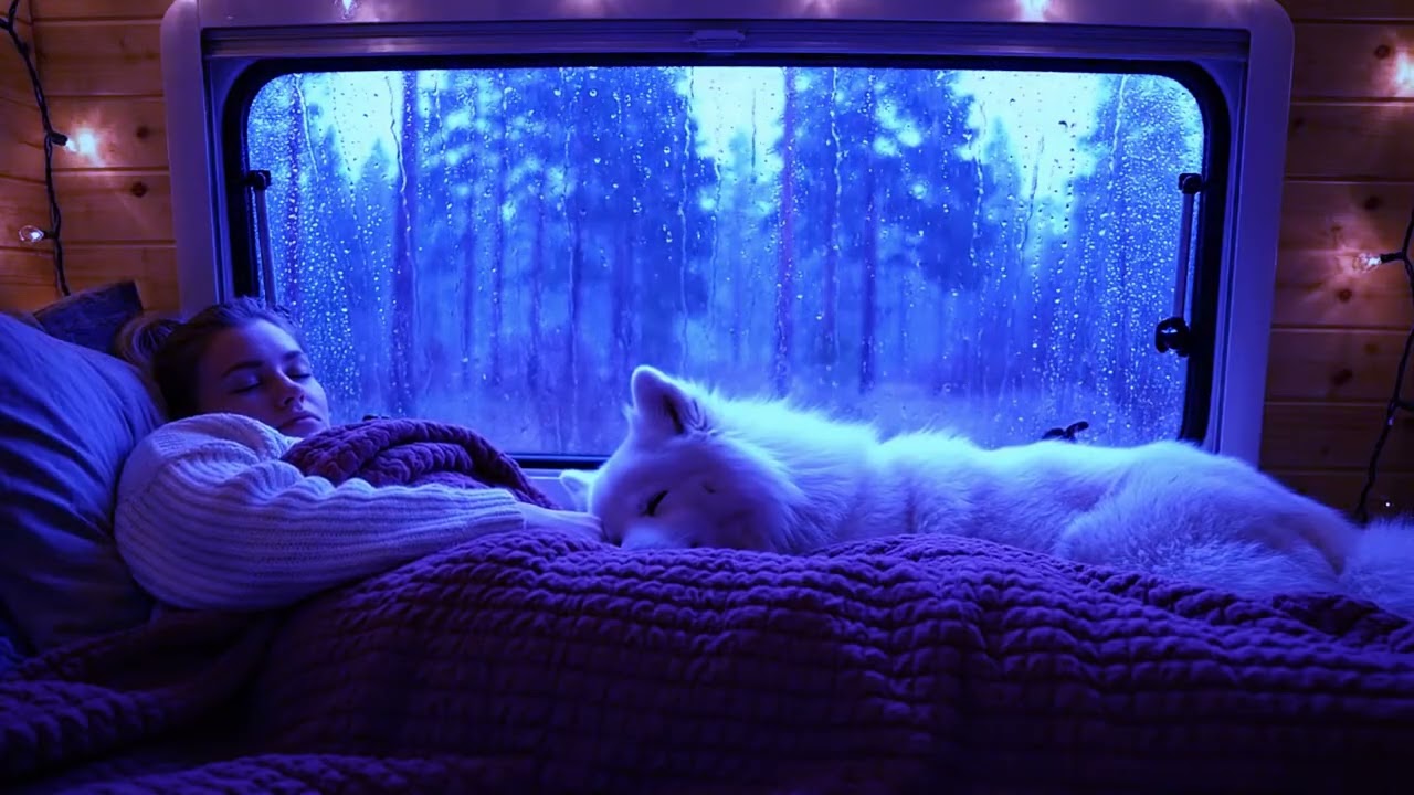 Night Rain Ambience on Window | Thunder Sounds for Deep Sleep