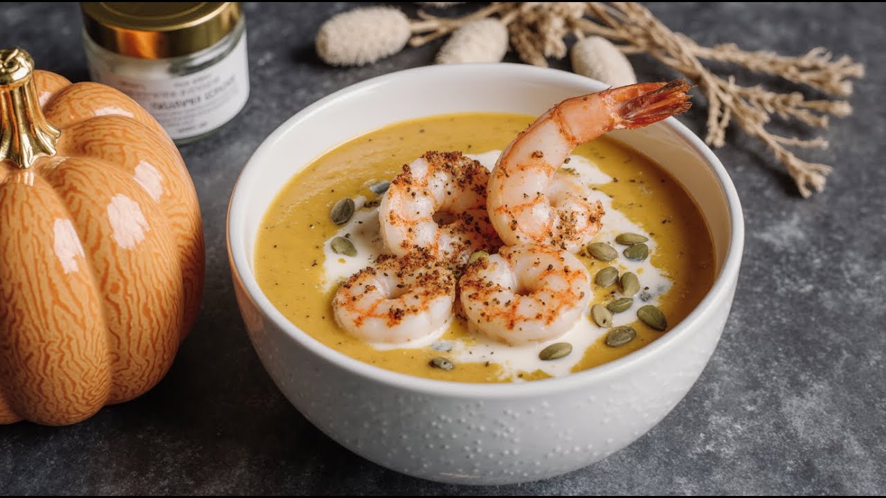 Super creamy pumpkin soup. The best autumn dish! It's easy and simple to prepare!
