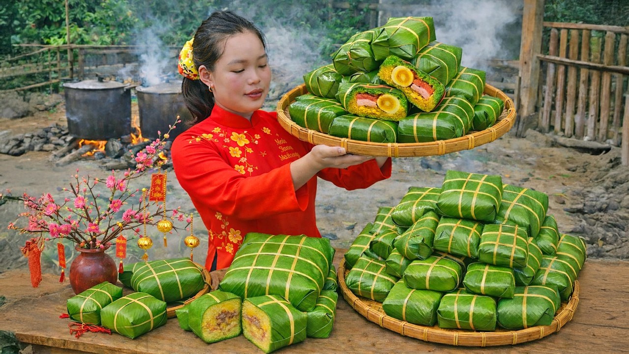 Traditional Banh Chung Making for Lunar New Year 2026 - Country Life Cooking | Trieu Mai Huong