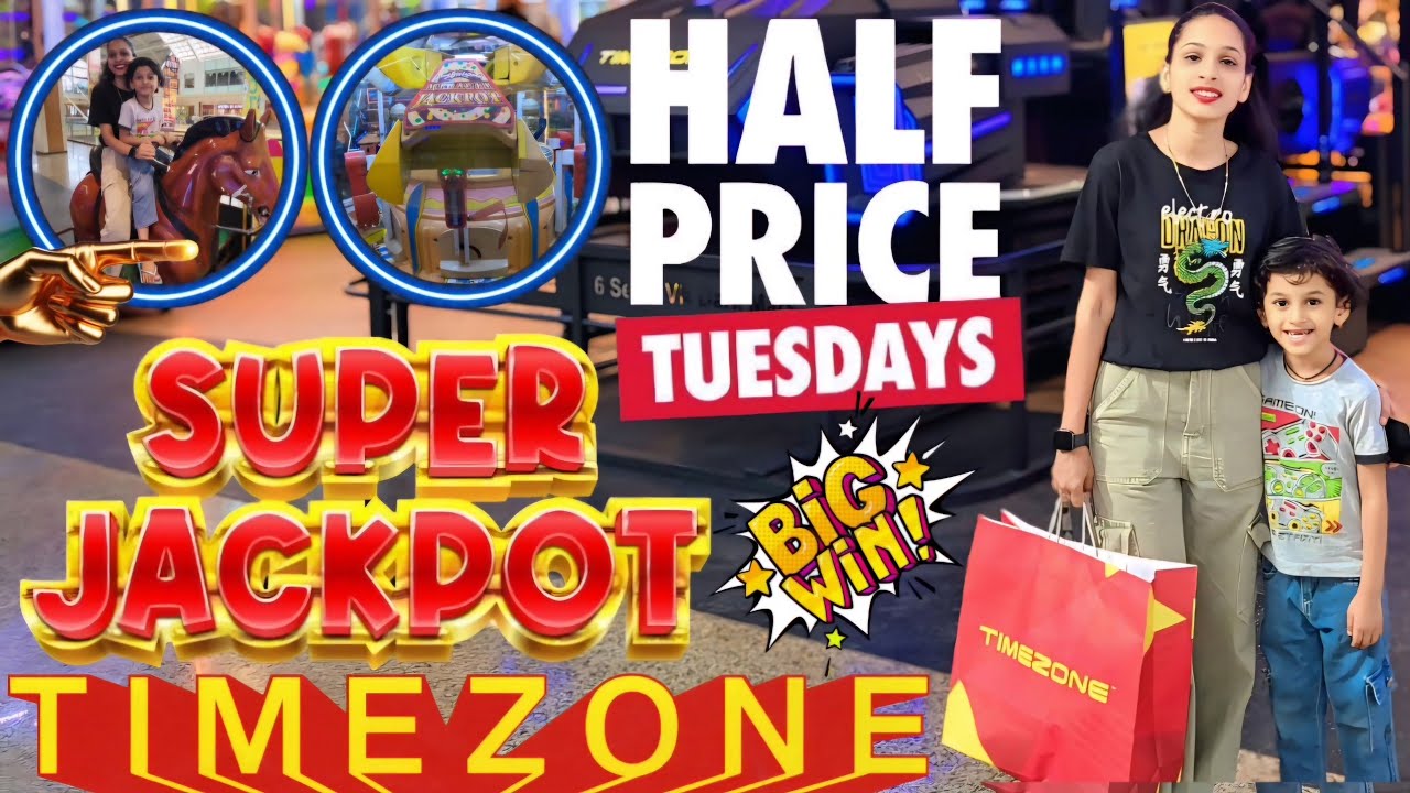 PLAY HALF PRICE Games AT TIMEZONE ARCADE And WIN Lots Of TICKETS And JACKPOTS
