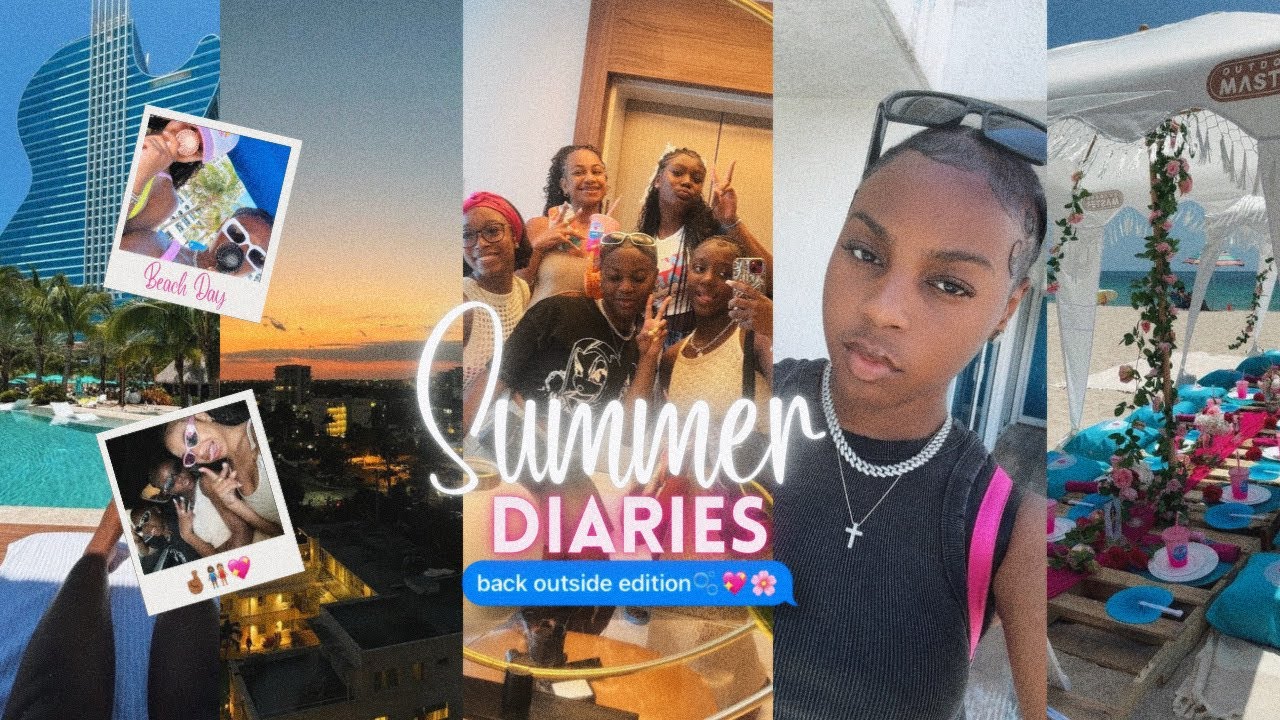 SUMMER DIARIES 001🫧|Back Outside Edition 𓇼࿔*𝜗𝜚°❀⋆.ೃ࿔*: |grwm, beach day,pool party , road trip+ more