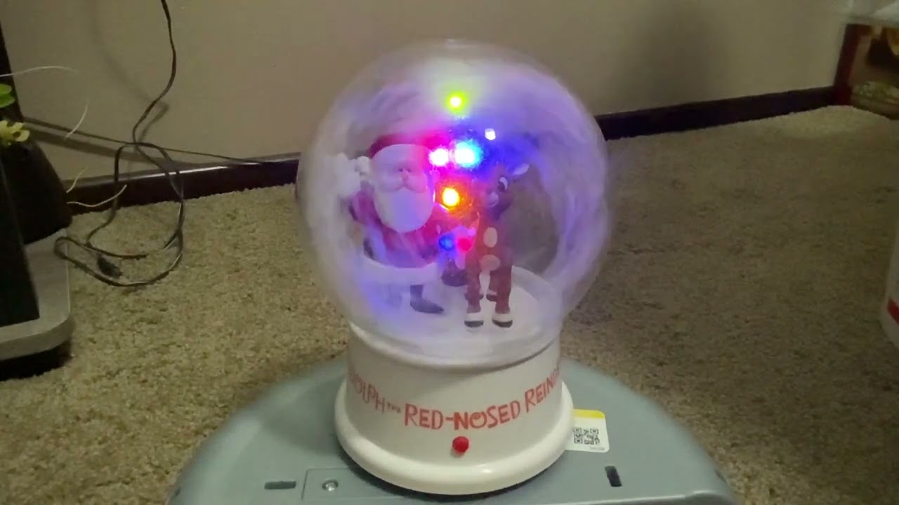 Gemmy 2007 Mini Rudolph Snow Globe (all songs)