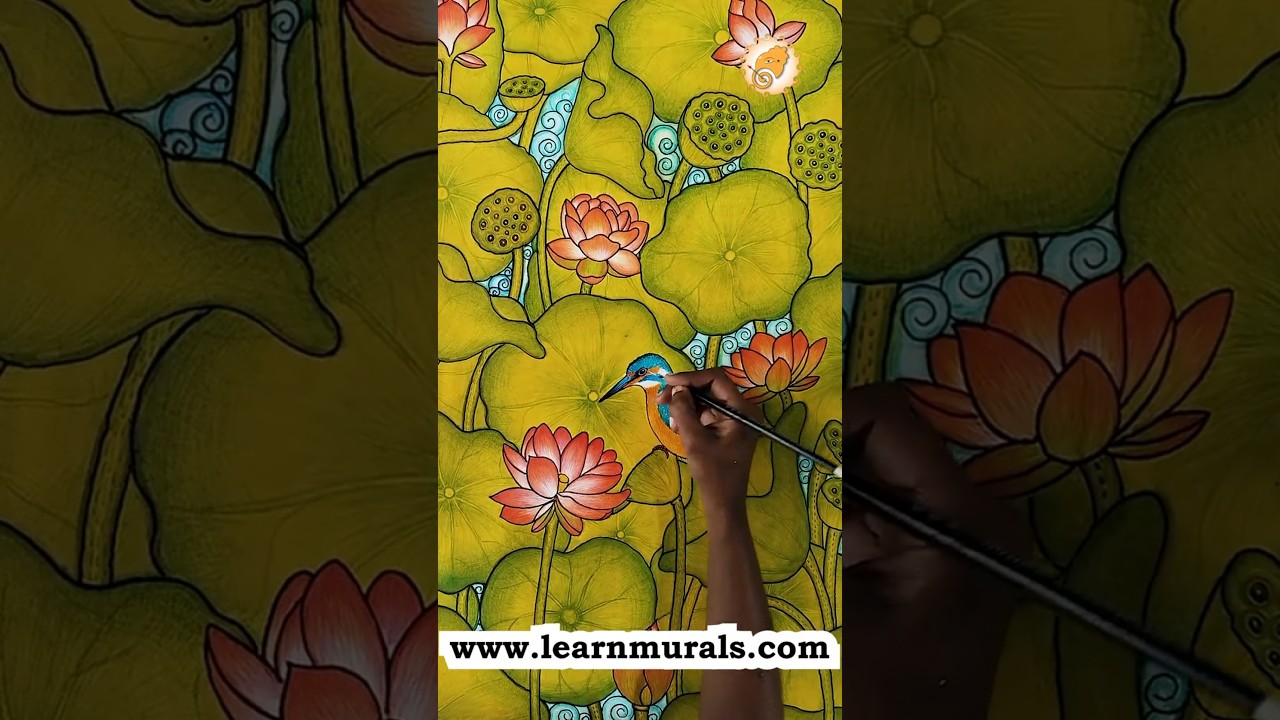 Blend it with Kerala mural painting-Nature series | Learn Murals #shorts
