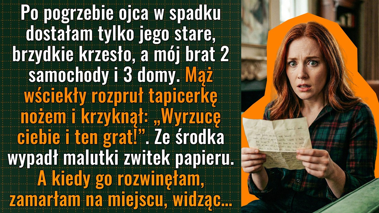 W spadku dostała stare krzesło, ale kiedy mąż rozpruł tapicerkę, zaniemówiła…
