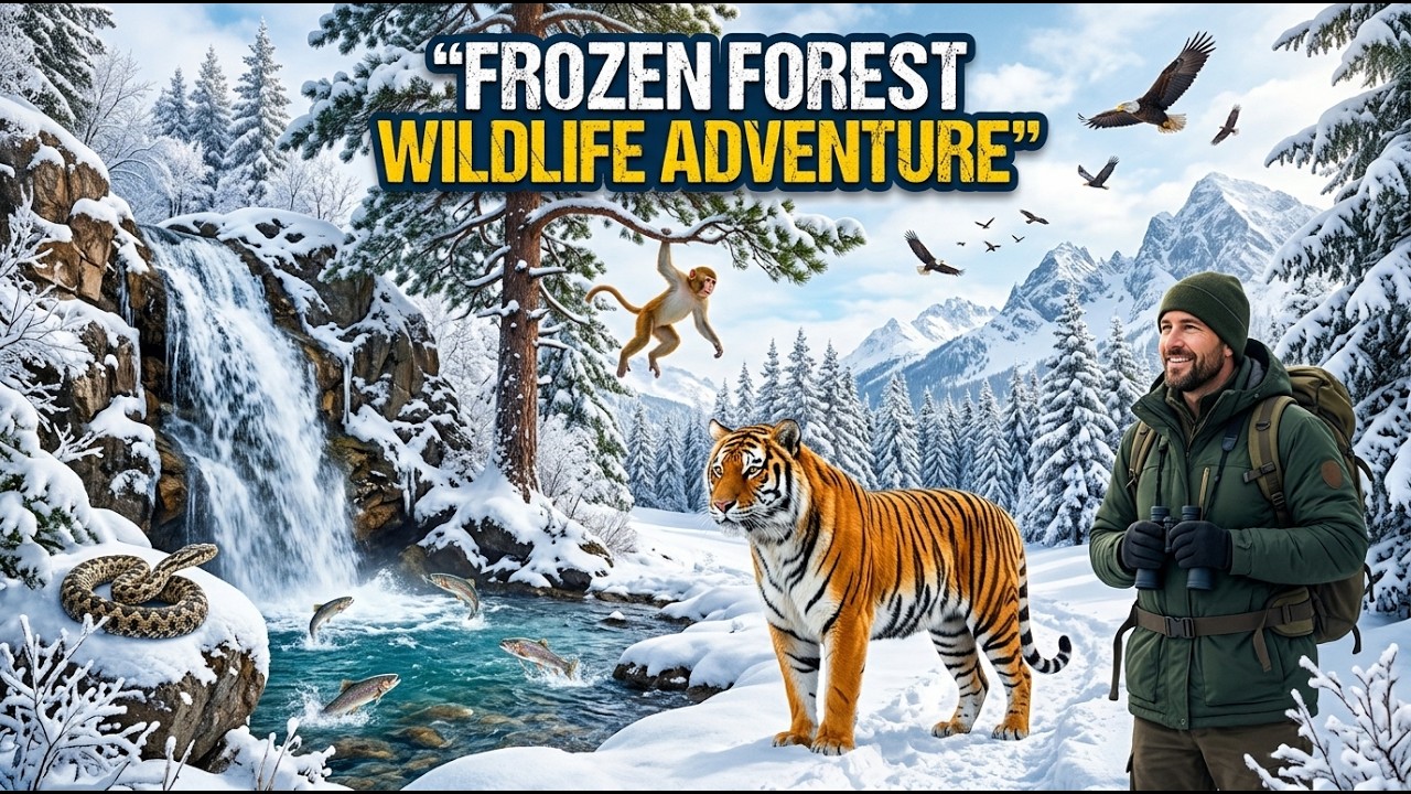 Life in a Frozen Jungle – Tigers, Monkeys & Wildlife Playing in the Snow