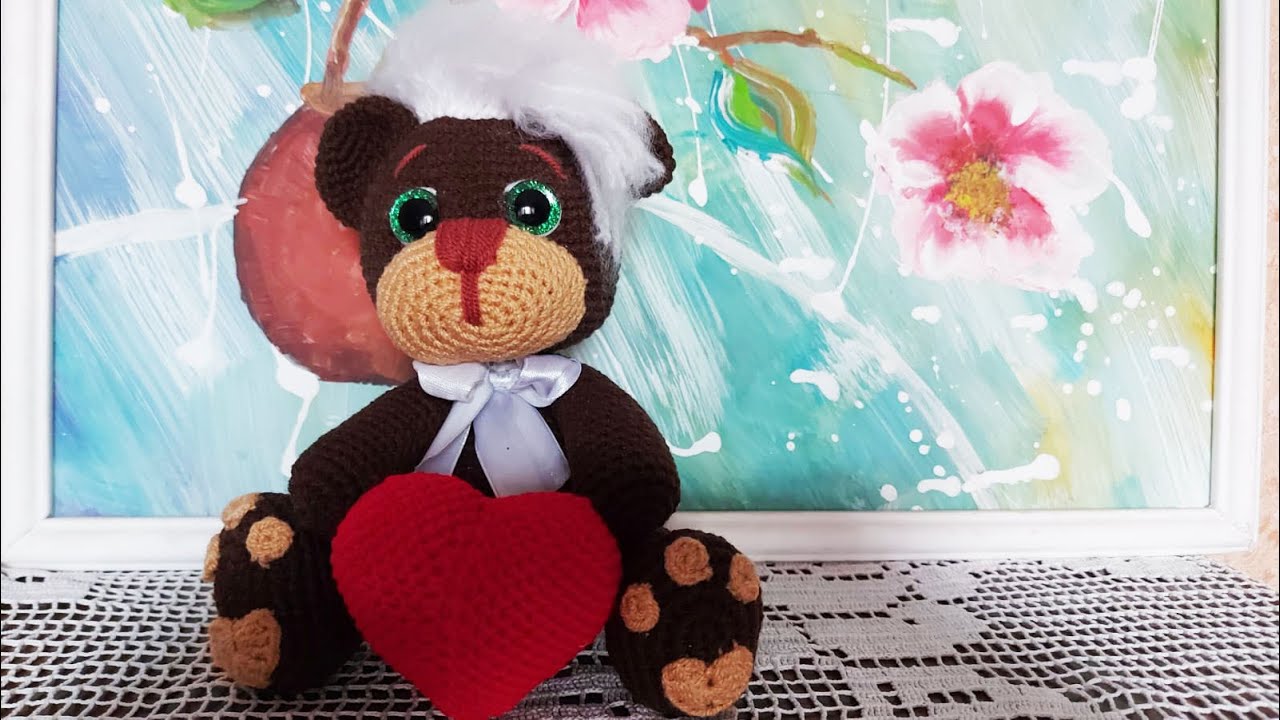 Мишка на День Валентина часть 2 | Bear for Valentine's day part 2| Crochet for beginners