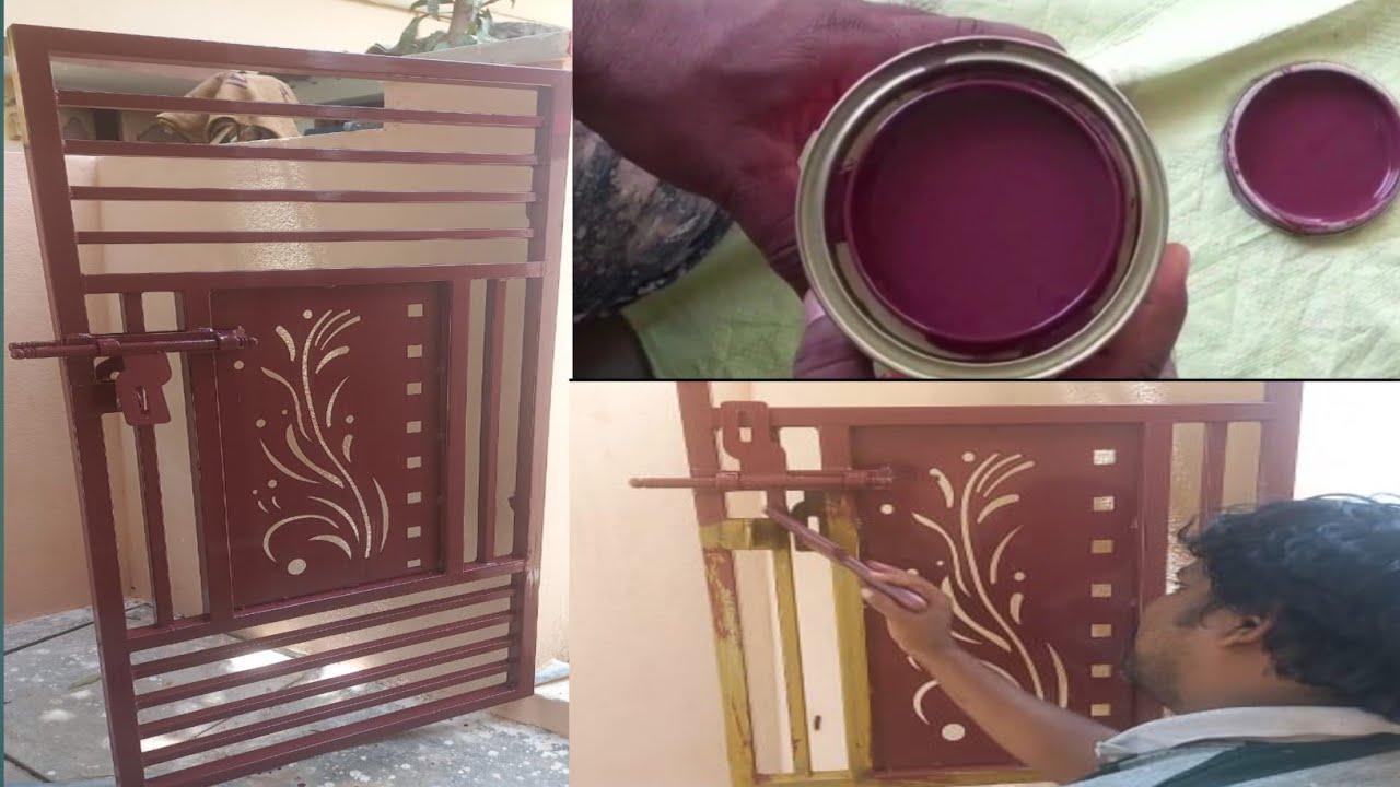 how to paint a gate/asian paints mahagani enamel paint applying the gate