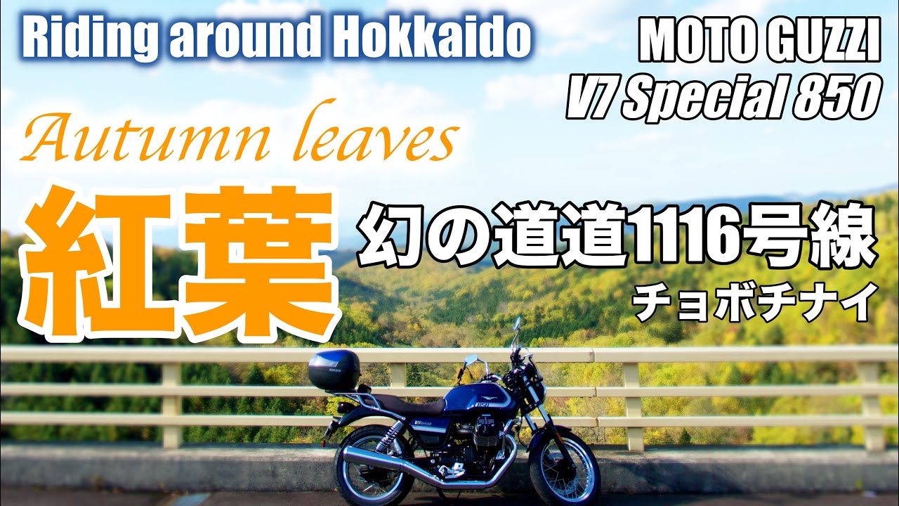 【MOTO GUZZI V7 Special】幻の道道1116号線の紅葉/東川町/チョボチナイゲート