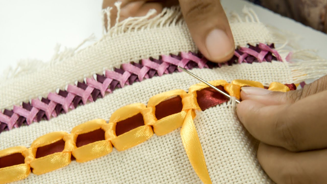 LEARN 7 BORDER DESIGNS: Ribbon Decor for Tablecloths/Cushions