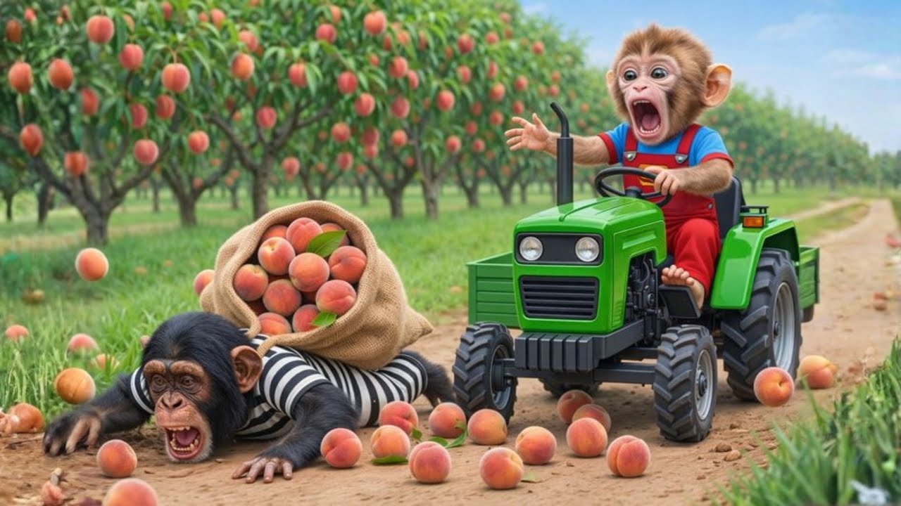 One Wrong Step While Stealing Peaches… The Ending Will Surprise You 😳🐵