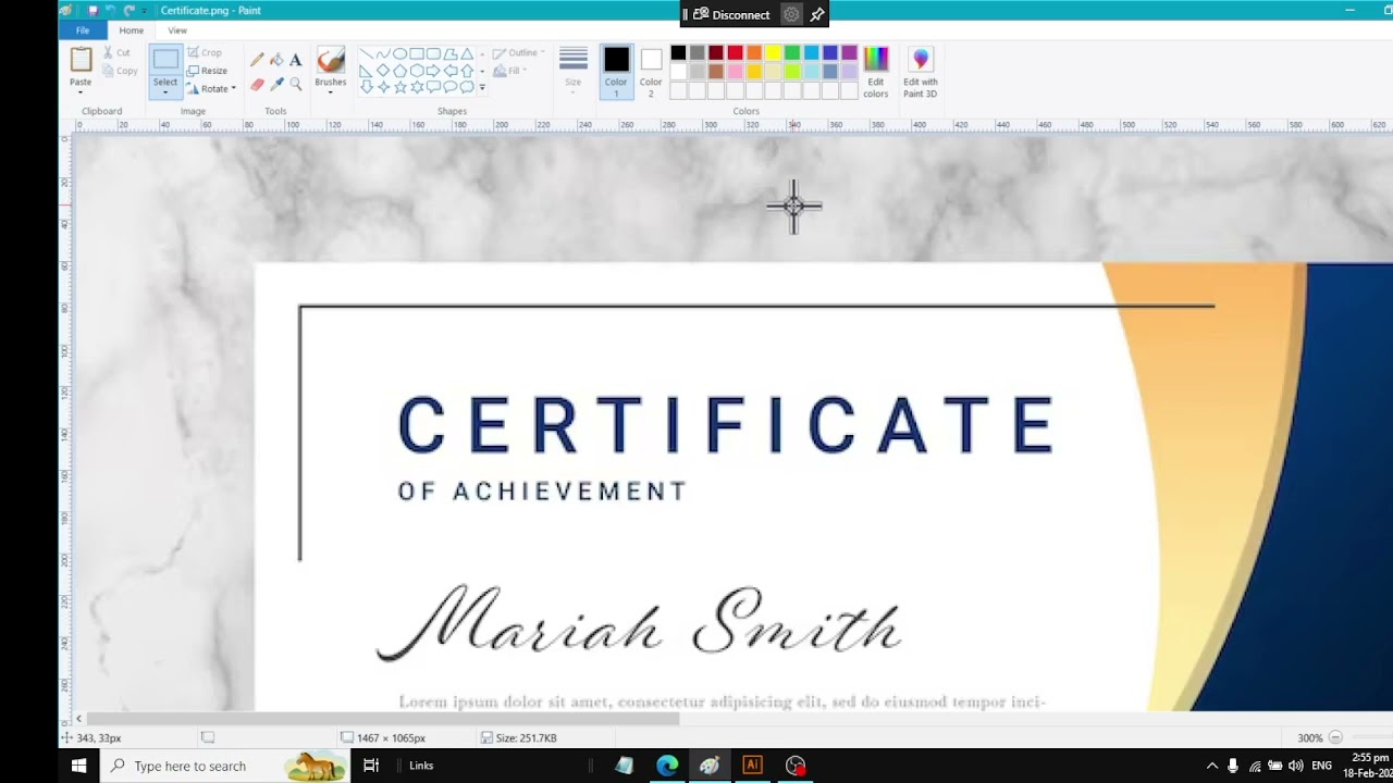 new Blue Certificate Design in adobe Illustrator 2026