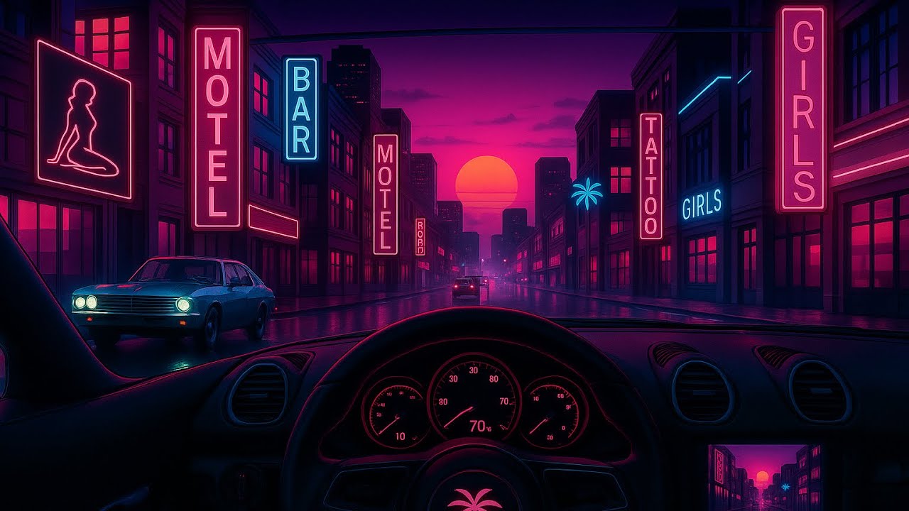 Miami POV Night Drive • Synthwave Neon Ambience (4K Ultra HD)