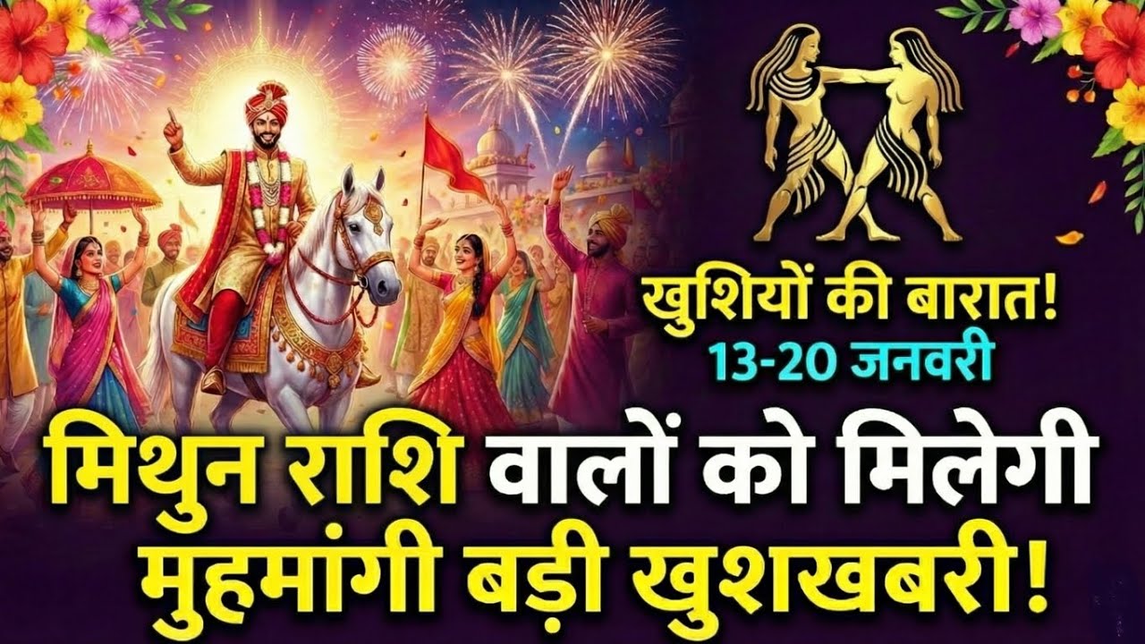 मिथुन राशि : 13 से 20 जनवरी के बीच खुशियों की बारात आएगी, मिलेगी मुंहमांगी बड़ी खुशखबरी 