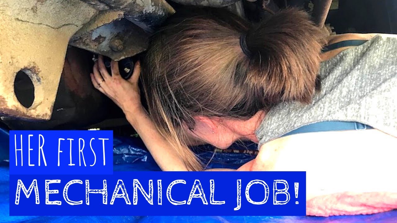 GIRL WITH NO MECHANICAL EXPERIENCE REPLACES DODGE V8 STARTER MOTOR | Vintage RV Restoration Series