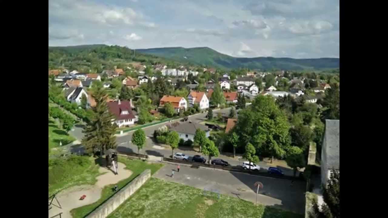 Обзорная башня Bad Sooden-Allendorf. Вид на город с высоты птичьего полета