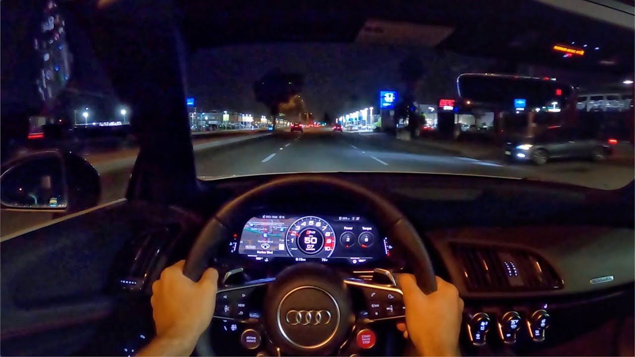 2020 Audi R8 V10 Performance Spyder POV Night Drive (3D Audio)(ASMR)