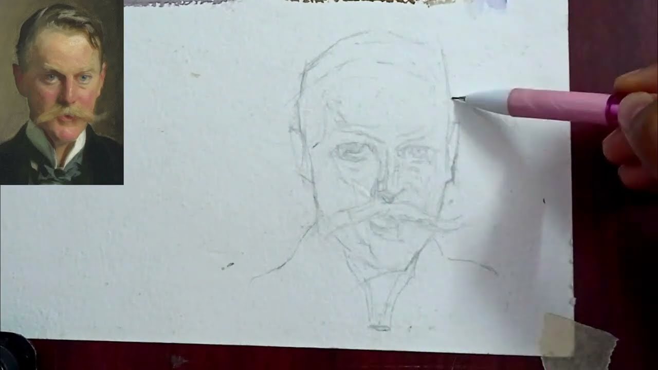 John Singer Sargent | Master Portrait Study | Gauche Colors Tutorial Timelapse | How To Draw & Paint