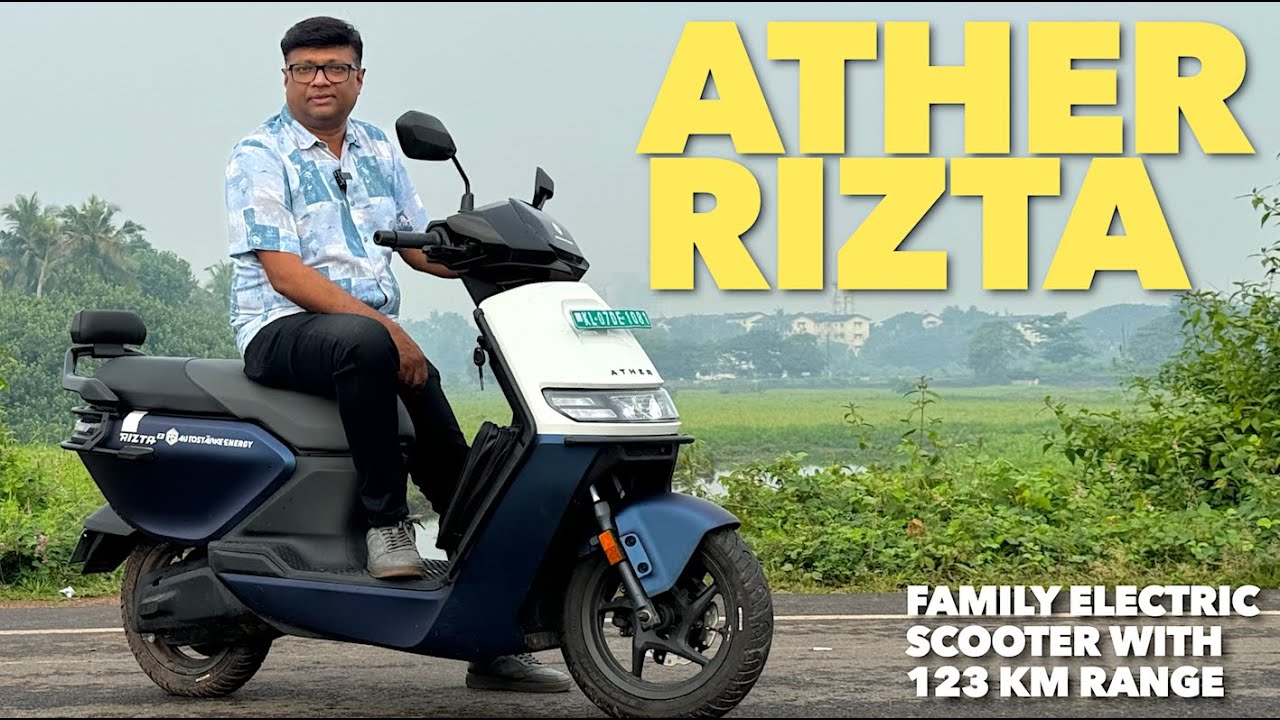 India's first family electric scooter-Ather Rizta,with lot of storage space and longest seat..