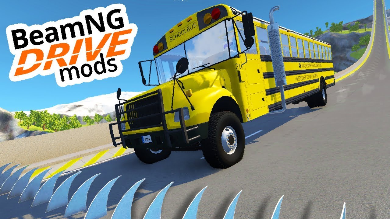 BUS VS 1000 SPIKES?! - BeamNG Mods #15 [Deutsch/HD]