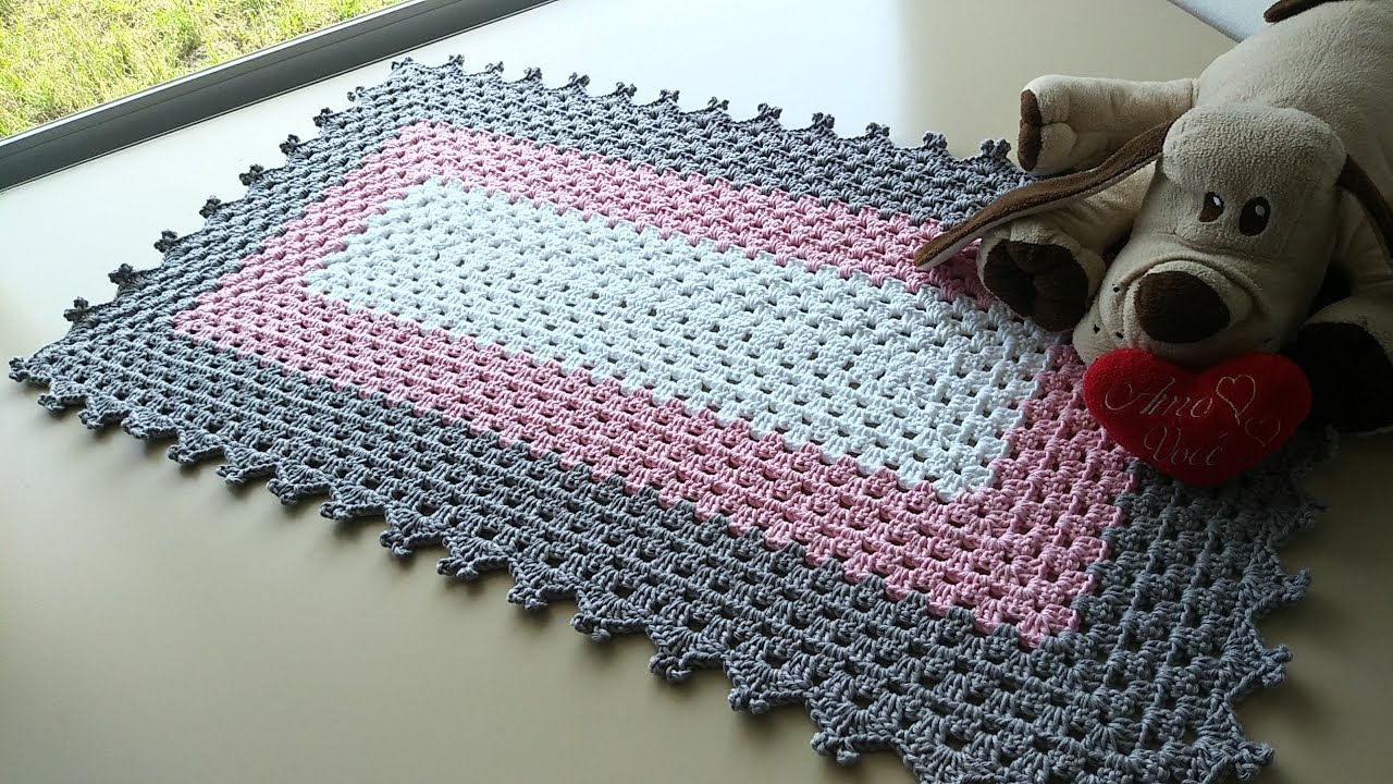 Passo a Passo - Passadeira Infantil em Crochê 85x50cm RETÂNGULO PERFEITO/ CROCHÊ PERFEITO
