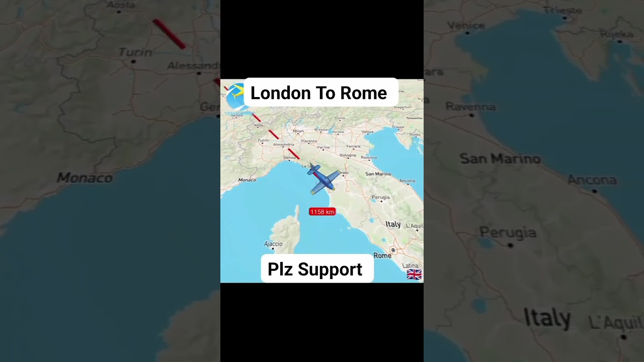London To Rome flight ✈️ UK to Italy #travelvideo #route #travel #rome #london #uk #italy #travel