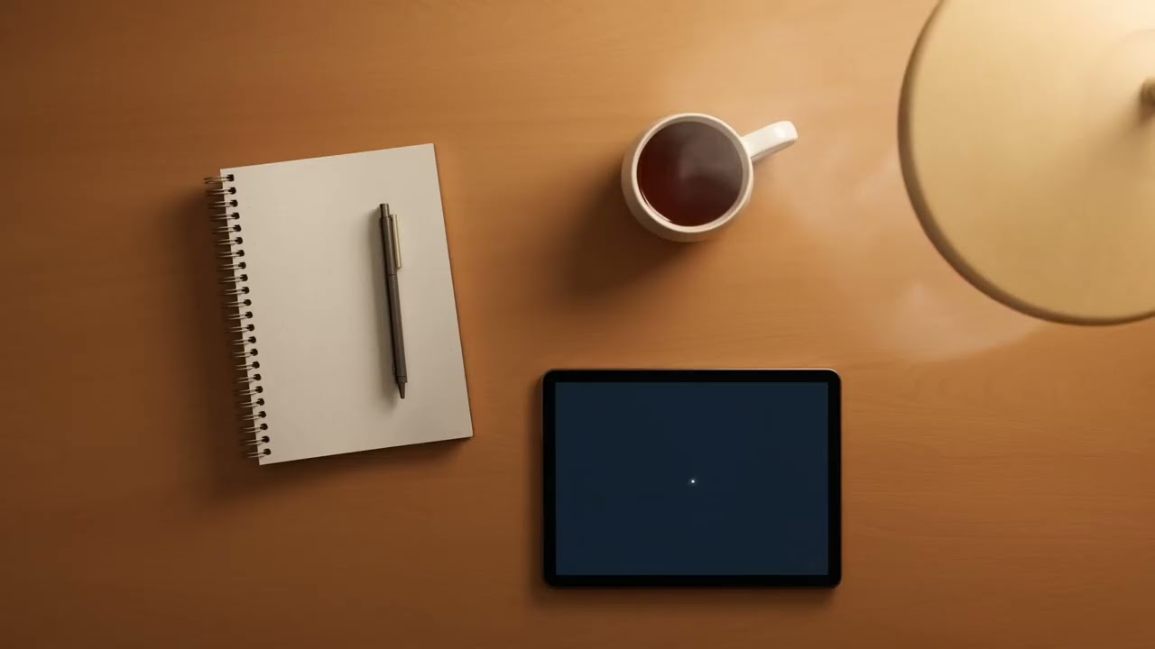 Minimalist Desk Overhead | 1 Hour Lofi Ambience for Study, Work, and Focus