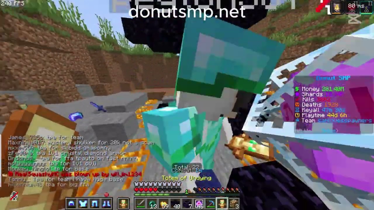 tping to tp trappers donutsmp