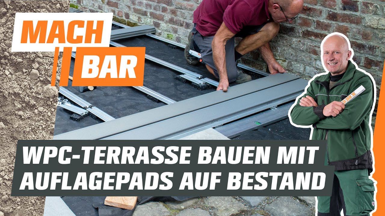 WPC-Terrassendielen verlegen auf Bestandsbelag – mit Auflagepads | OBI
