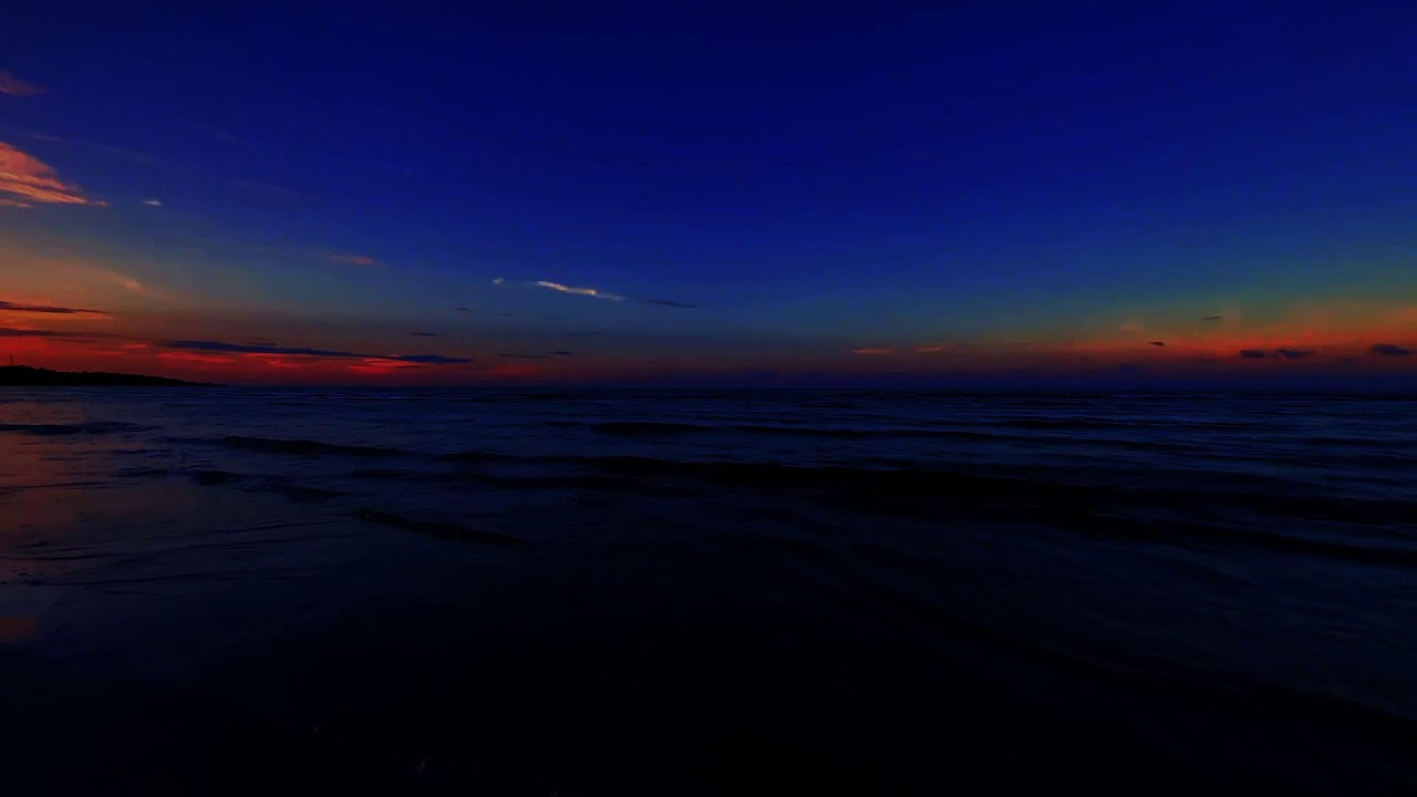 Calm Beach Waves at Night with Soothing Ocean White Noise