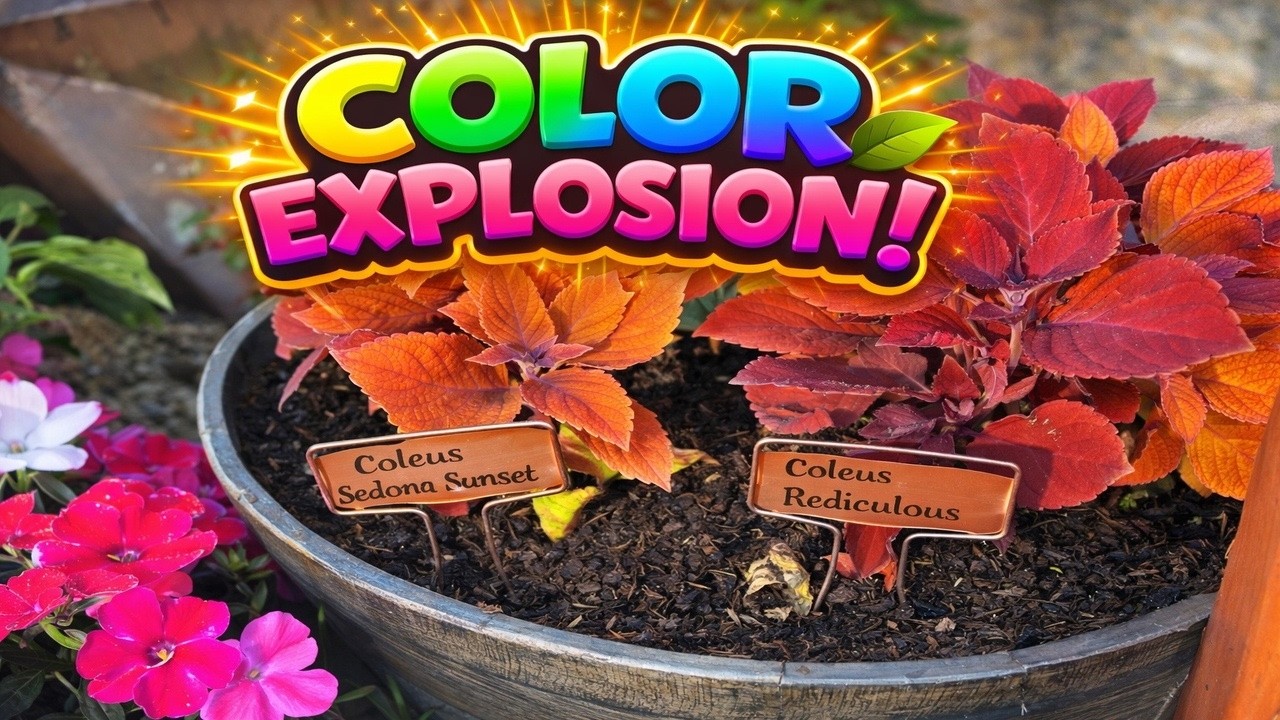 Beautiful Coleus & Begonias 🌿 Hanging Basket Makeover + Copper Plant Labels
