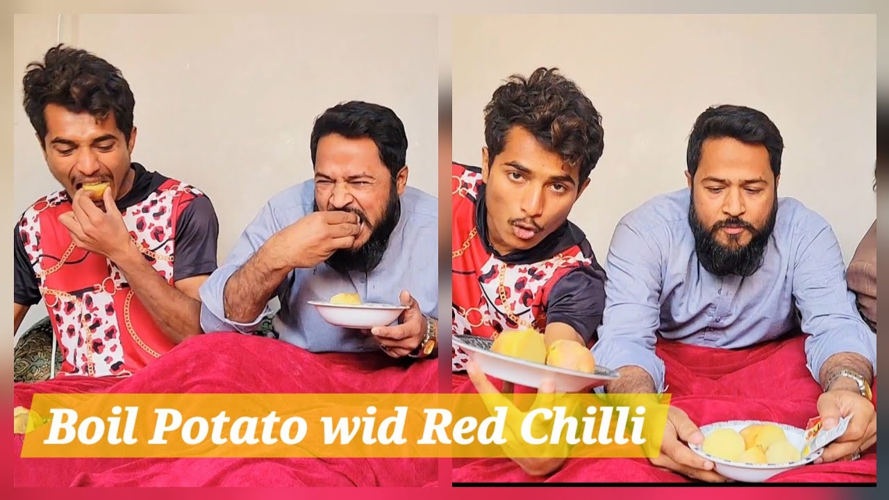 Red Chilli Boil Potato Eating Challenge 🔥Mimicry Of Motu Patlu #challenge #foodlover @FoodieAsmr94  