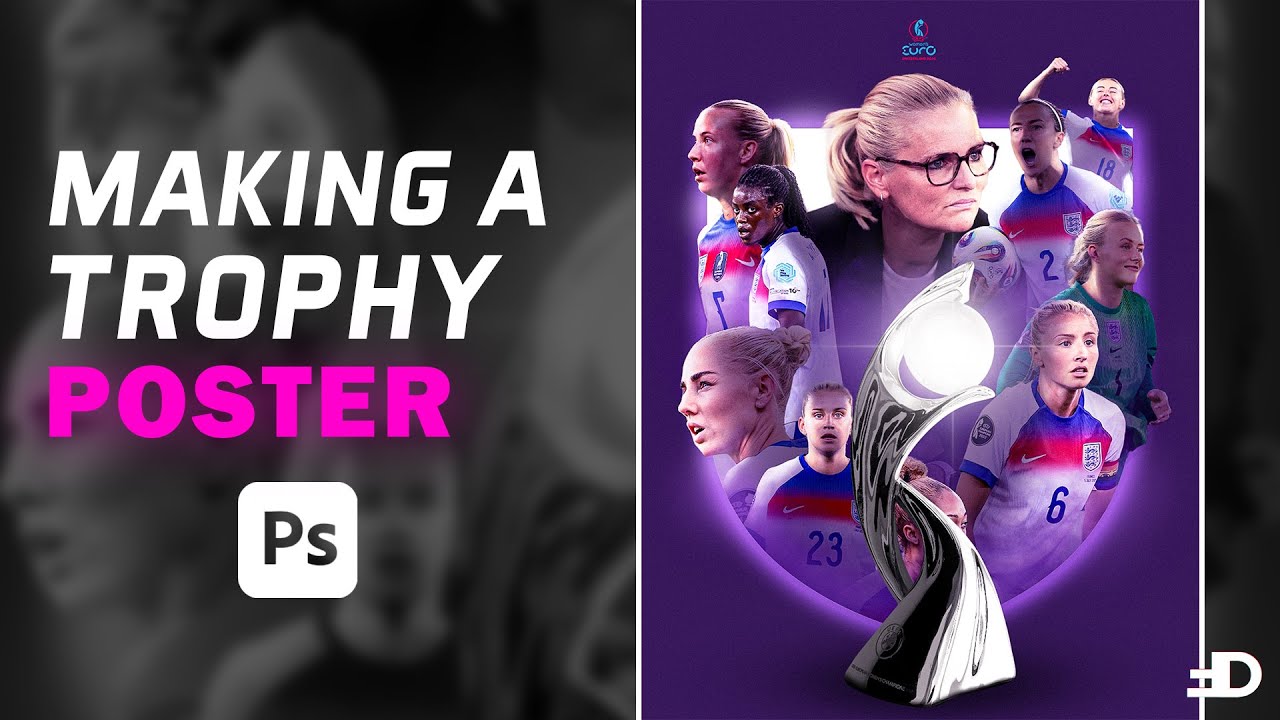 Epic England Lionesses Poster Design! 🏆 [FREE PSD]