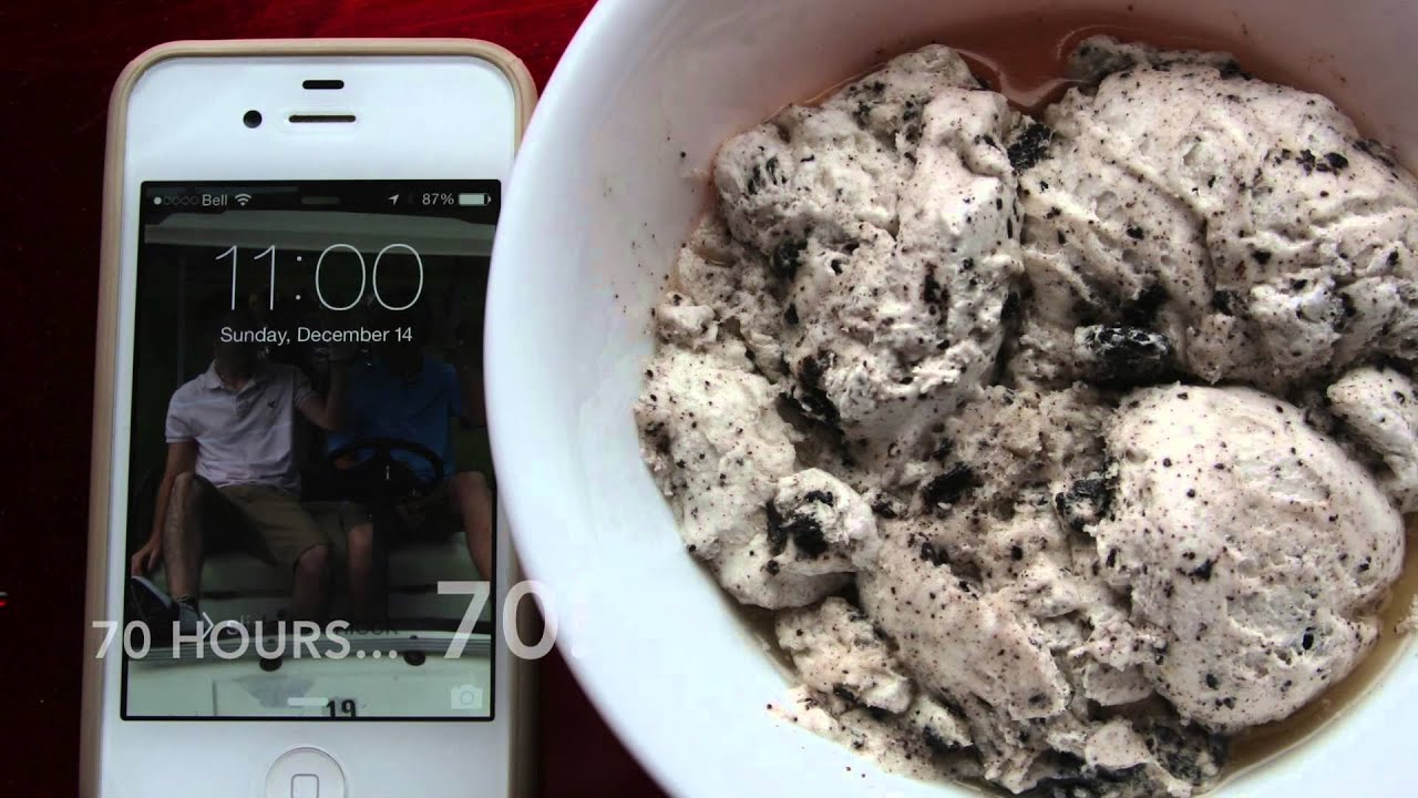 Breyers Classic doesn't melt after 74 hours on the counter.