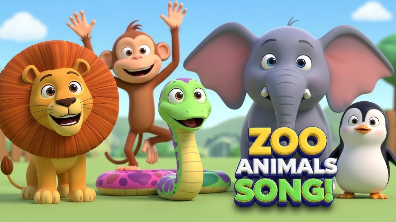 🦁 Zoo Animals Song | Roar, Ooh Ooh, Sss! | Fun Kids Animal Song 🐘🐧