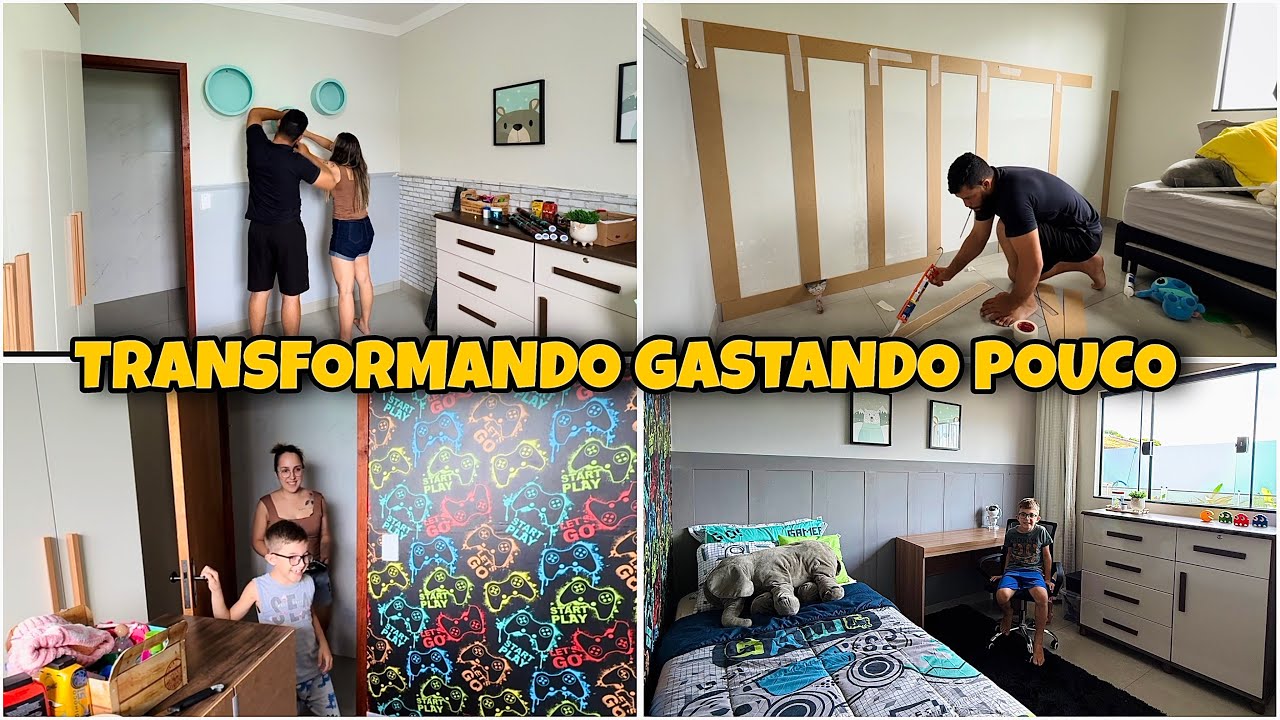 TRANSFORMEI O QUARTO DO MEU FILHO GASTANDO POUCO 🏠 *itens da shopee*