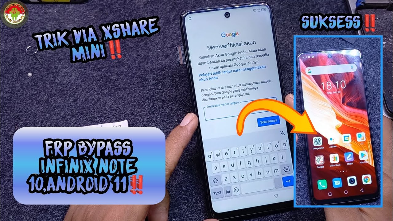 FRP BYPASS INFINIX NOTE 10,ANDROID 11 METODE BARU,SOLUSI DENGAN XSHARE MINI‼️